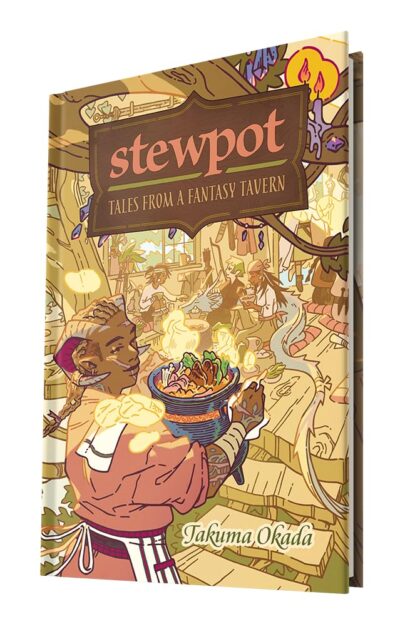 Stewpot: Tales from a Fantasy Tavern is a collection of small games for groups of three or more players. Each game lets you, a retired adventurer, play out different parts of running a tavern and settling down in a town together with your old adventuring party. You'll be scrambling to cook something edible with random ingredients, bartending for troubled souls, calming down a tavern brawl, going shopping for all the things a tavern needs, and more in a variety of slice-of-life scenes! Typical play time depends on your group and how long you spend on each game. Most likely, the shortest playthrough will be about a 3 hour session, and a longer playthrough may take multiple sessions.